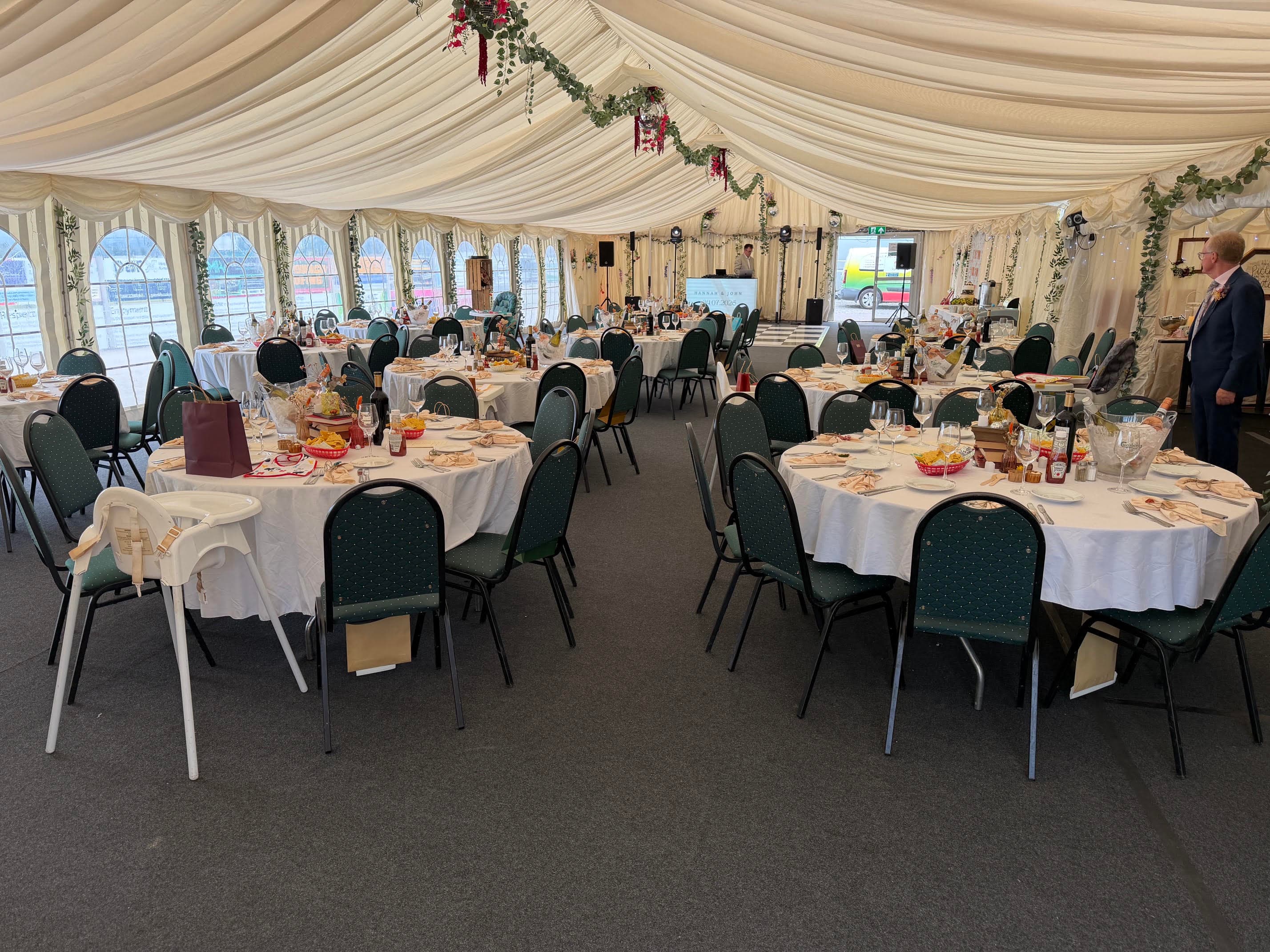 The Clubhouse marquee set for an event